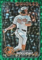 2024 Topps Update #US50 Jackson Holliday Green Crackle Foil Board Baseball Card