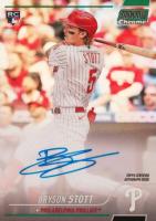 2022 Topps Stadium Club Chrome Autographs #BS Bryson Stott Green Refractor Baseball Card