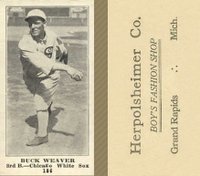 1916 Herpolsheimer Co. #186 Buck Weaver Baseball Card