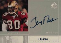 1998 SP Authentic Players Ink #JR Jerry Rice Silver Football Card