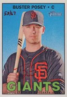 2016 Topps Heritage Real One Autographs #BPO Buster Posey Red Ink Baseball Card