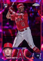 2023 Topps Chrome Update #USC34 Zach Neto Magenta/Purple Lava Lamp Refractor Baseball Card