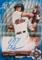 2017 Bowman Draft Chrome Draft Picks Autographs  #CDABR Brent Rooker Blue Wave Refractor Baseball Card