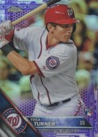 2016 Topps Chrome #32 Trea Turner Purple Refractor Baseball Card