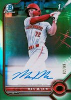 2022 Bowman Chrome Prospect Autographs #CPAMM Matt Mclain Green Refractor Baseball Card