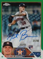 2023 Topps Chrome Rookie Autograph #RAHBR Hunter Brown Green Baseball Card