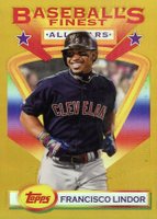 2020 Finest Flashbacks #115 Francisco Lindor Gold Refractor Baseball Card