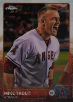 2015 Topps Chrome #51 Mike Trout Yelling-Refractor Baseball Card