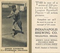 1916 Indianapolis Brewing #3 Eddie Ainsmith Baseball Card