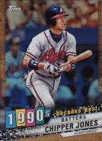 2020 Topps Decades' Best Chrome #DBC59 Chipper Jones Gold Refractor Baseball Card