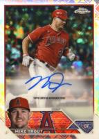 2023 Topps Chrome Logofractor Edition Refractor Chrome Autograph #RCAMT Mike Trout Baseball Card
