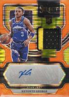 2023 Panini Select Rookie Jersey Autographs #RJKEY Keyonte George Neon Orange Pulsar Fotl Basketball Card
