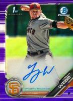 2019 Bowman Prospect Autographs Chrome #LW Logan Webb Purple Refractor Baseball Card