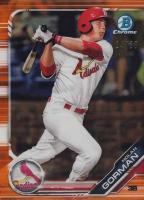 2019 Bowman Prospects Chrome #60 Nolan Gorman Orange Refractor Baseball Card