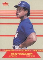 1987 Fleer Headliners #4 Rickey Henderson Baseball Card