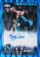 2024 Topps Chrome Update Chrome Baseball Update Series Autographs #ACBW Bryan Woo Blue Raywave Baseball Card