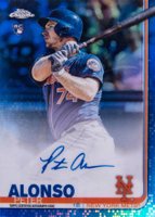 2019 Topps Chrome Rookie Autographs #RA-PA Peter Alonso Blue Refractor Baseball Card