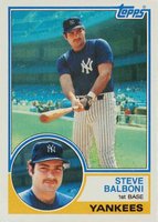 1983 Topps #8 Steve Balboni Baseball Card