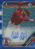 2019 Bowman Draft Chrome Draft Picks Autograph #CDAWW Will Wilson Blue Wave Refractor Baseball Card