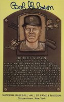 1999 Hall of Fame Autographs # Bob Gibson Yellow HOF Plaque Baseball Card