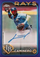 2024 Topps Chrome Update Chrome Baseball Update Series Autographs #ACJCA Junior Caminero Purple Refractor Baseball Card