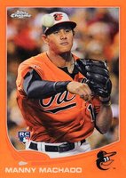 2013 Topps Chrome #12 Manny Machado Orange Refractor Baseball Card