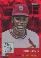 2022 Topps Chrome Platinum Anniversary #268 Bob Gibson Red Atomic Refractor Baseball Card