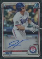 2020 Bowman Draft Chrome Draft Picks Autographs #CDAJF Justin Foscue Black Refractor Baseball Card