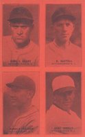 1929 Exhibits Four-on-one #1 Adams/Bartell/Sheely/Traynor Baseball Card
