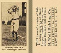1916 Weil Baking Co. #13 Chief Bender Baseball Card