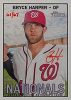 2016 Topps Heritage Real One Autographs #BH Bryce Harper Red Ink Baseball Card