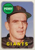 1969 Topps #485w Gaylord Perry White Letters Baseball Card