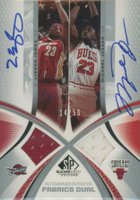 2005 SP Game Used Authentic Fabrics Dual Autographs #JJ LeBron James/Michael Jordan Basketball Card