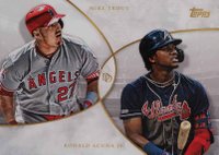 2019 Topps on Demand Dynamic Duals #18 Mike Trout/Ronald Acuna Jr. Baseball Card