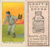 1909 Croft's Cocoa # Dots Miller Fielding Baseball Card