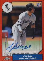 2017 Topps Chrome 1987 Topps Autographs #YM Yoan Moncada Orange Refractor Baseball Card