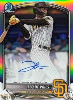 2025 Bowman Chrome Prospect Autographs #CPALD Leo de Vries Refractor Baseball Card