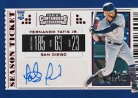 2019 Panini Chronicles Contenders Season Ticket Autographs #4 Fernando Tatis Jr. Red Baseball Card