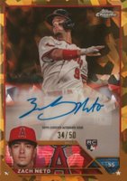 2023 Topps Chrome Update Sapphire Edition Autograph #ZN Zach Neto Gold Baseball Card