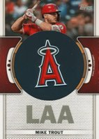 2023 Topps Team Logo Commemorative Patch #TLPMT Mike Trout Baseball Card