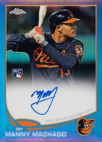 2013 Topps Chrome #12 Manny Machado Blue Refractor Baseball Card