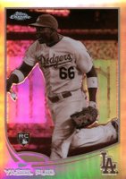 2013 Topps Chrome #138 Yasiel Puig Running-Sepia Refractor Baseball Card