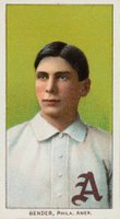 1909 White Borders Sovereign #34 Chief Bender Portrait Baseball Card