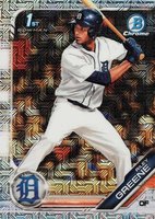 2019 Bowman Draft #BDC50 Riley Greene Chrome-With Bat-Asia Refractor Baseball Card