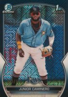 2023 Bowman Mega Box Chrome #61 Junior Caminero Navy Baseball Card