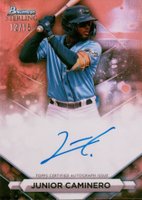 2023 Bowman Sterling Prospect Autographs #PAJCR Junior Caminero Rose Gold Baseball Card
