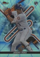 2022 Topps Finest #9 Jeremy Pena Blue/Aqua Vapor Refractor Baseball Card