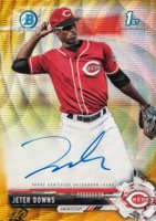 2017 Bowman Draft Chrome Draft Picks Autographs  #CDAJD Jeter Downs Gold Wave Refractor Baseball Card
