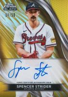 2024 Topps Chrome Black Autographs #SS Spencer Strider Gold Refractor Baseball Card