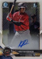2018 Bowman Chrome Prospects Autographs #BCPAKR Kristian Robinson Baseball Card